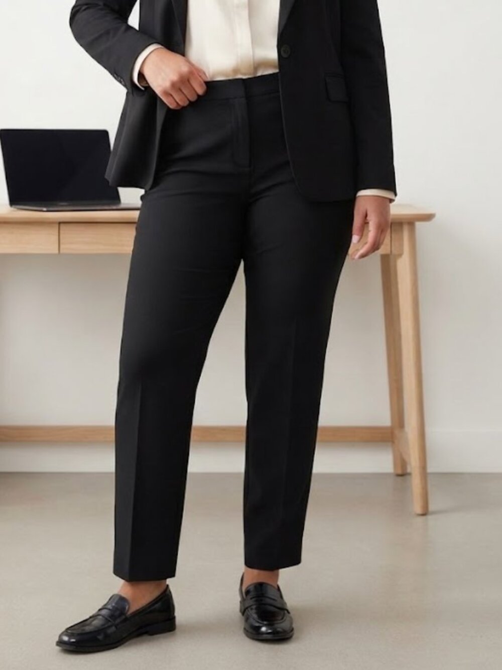 Penningtons Chicago Fit Black Dress Pants Trousers Size 16WP Plus Petite